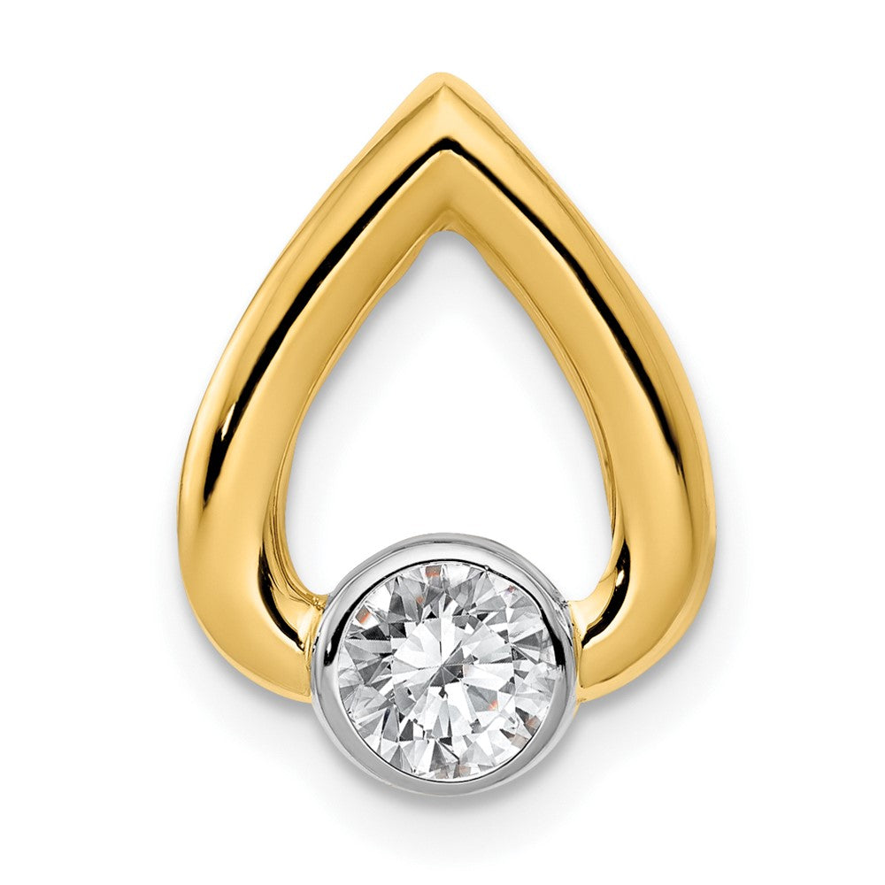 Solid;Casted;Polished;14K Two-tone;Avail. in 18k yellow gold;Avail. in 14k white gold;Avail. in 14k yellow gold;Avail. in platinum;Avail. in 18k white gold;Chain slide