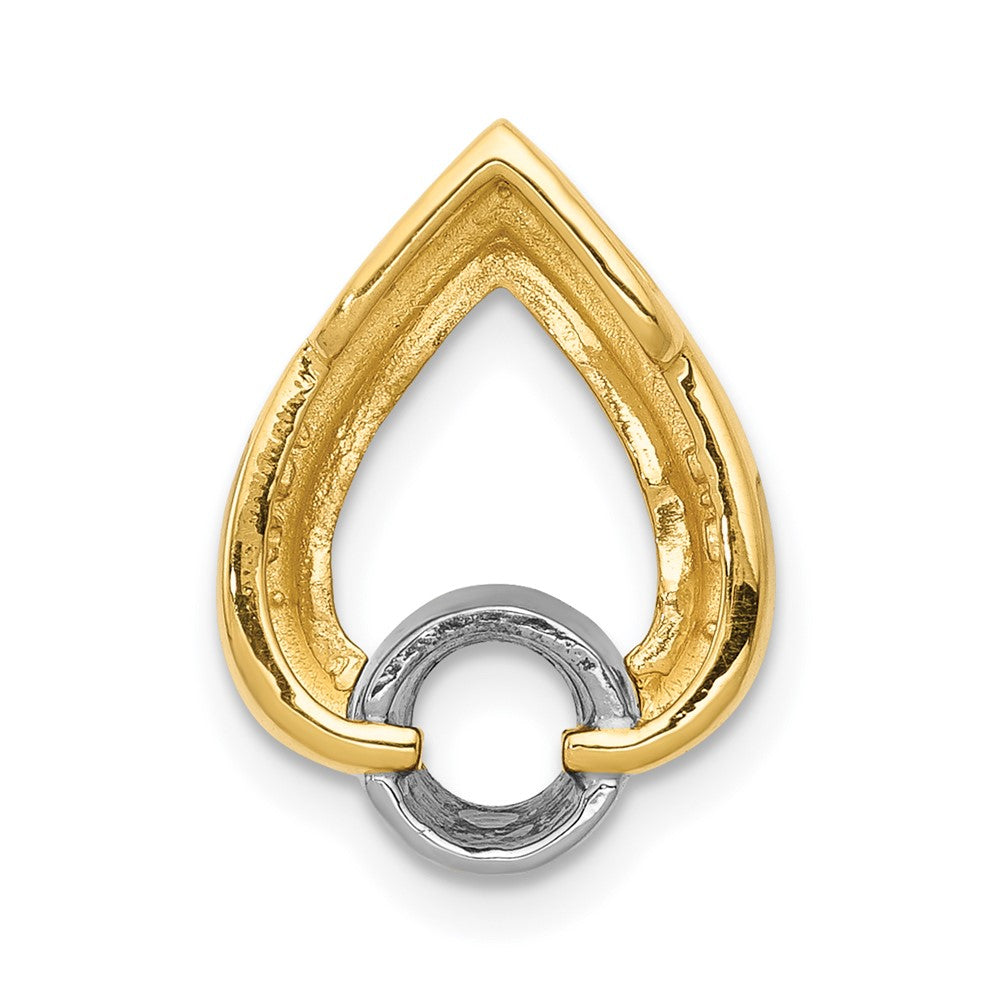 14k Holds 4.4mm Stone Teardrop Chain Slide Mounting