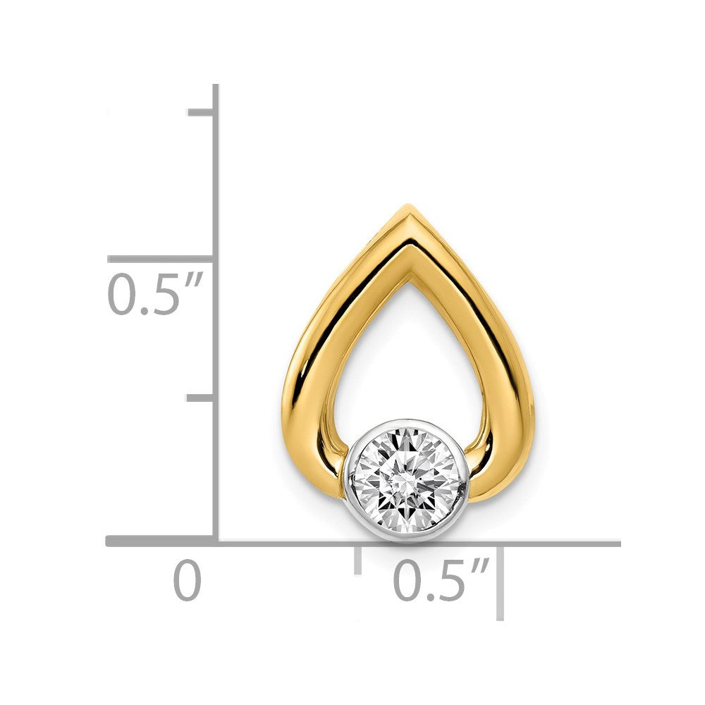 14k Holds 4.4mm Stone Teardrop Chain Slide Mounting