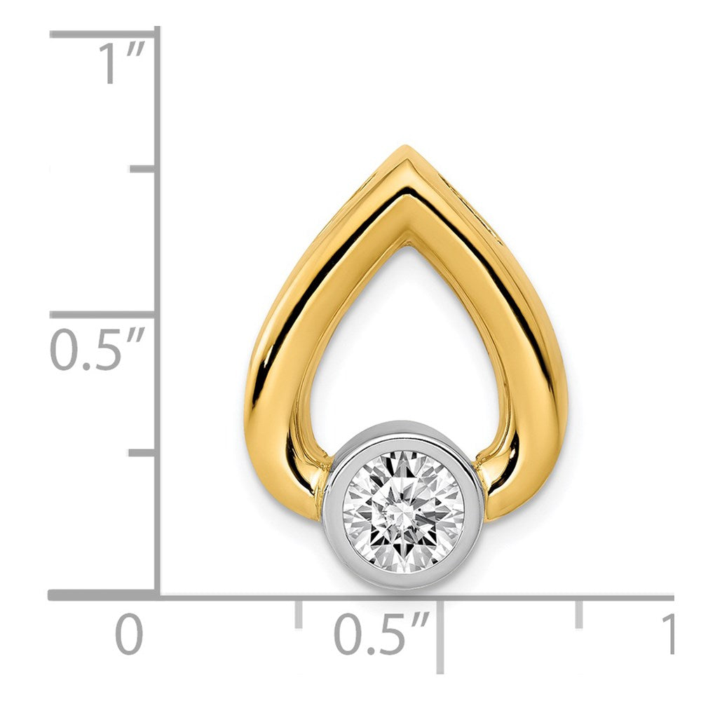 14k Holds 5mm Stone Teardrop Chain Slide Mounting