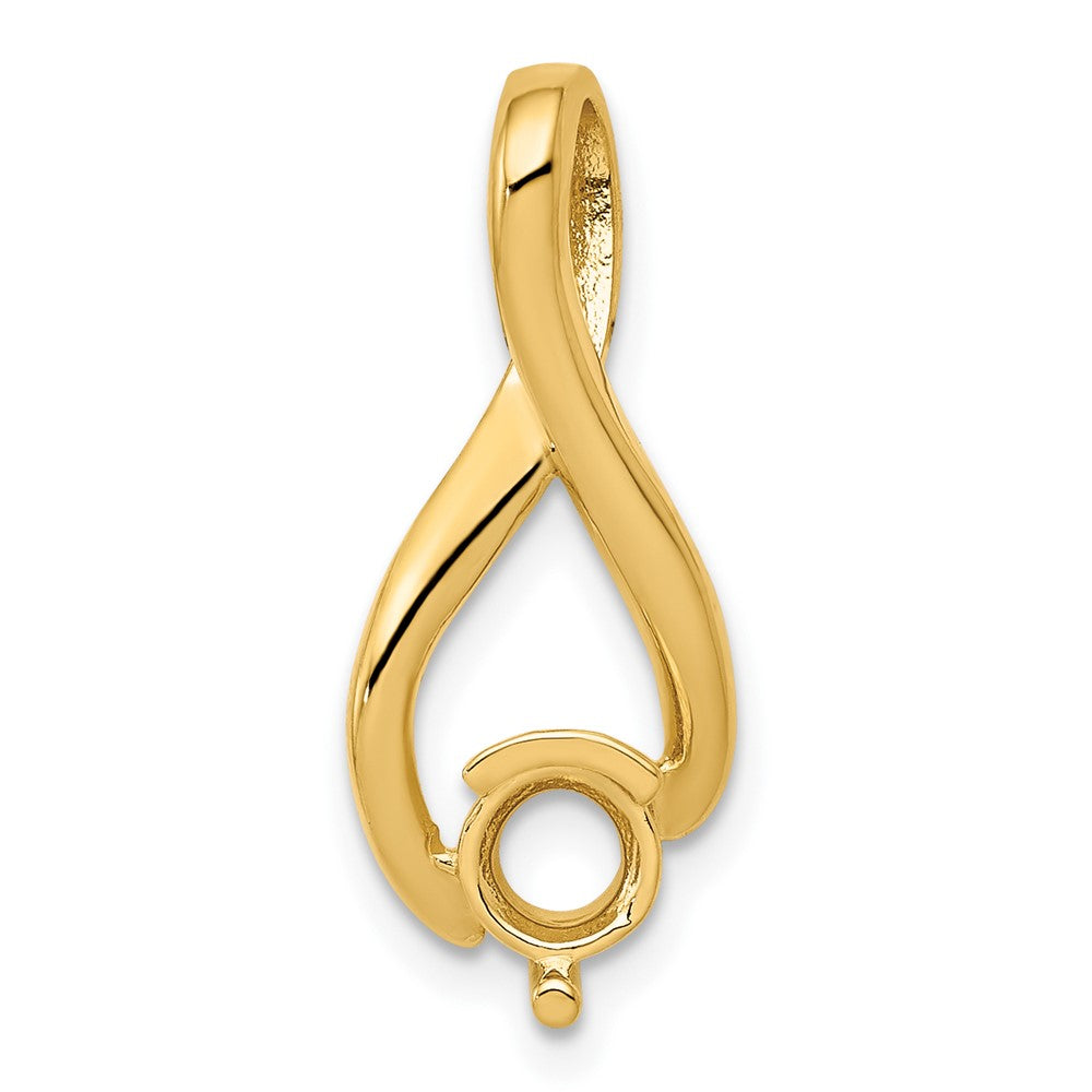 Solid;Casted;Polished;14k Yellow gold;Avail. in 18k yellow gold;Avail. in 14k white gold;Avail. in platinum;Avail. in 18k white gold;Fits up to 2mm regular;Fits up to 6mm fancy