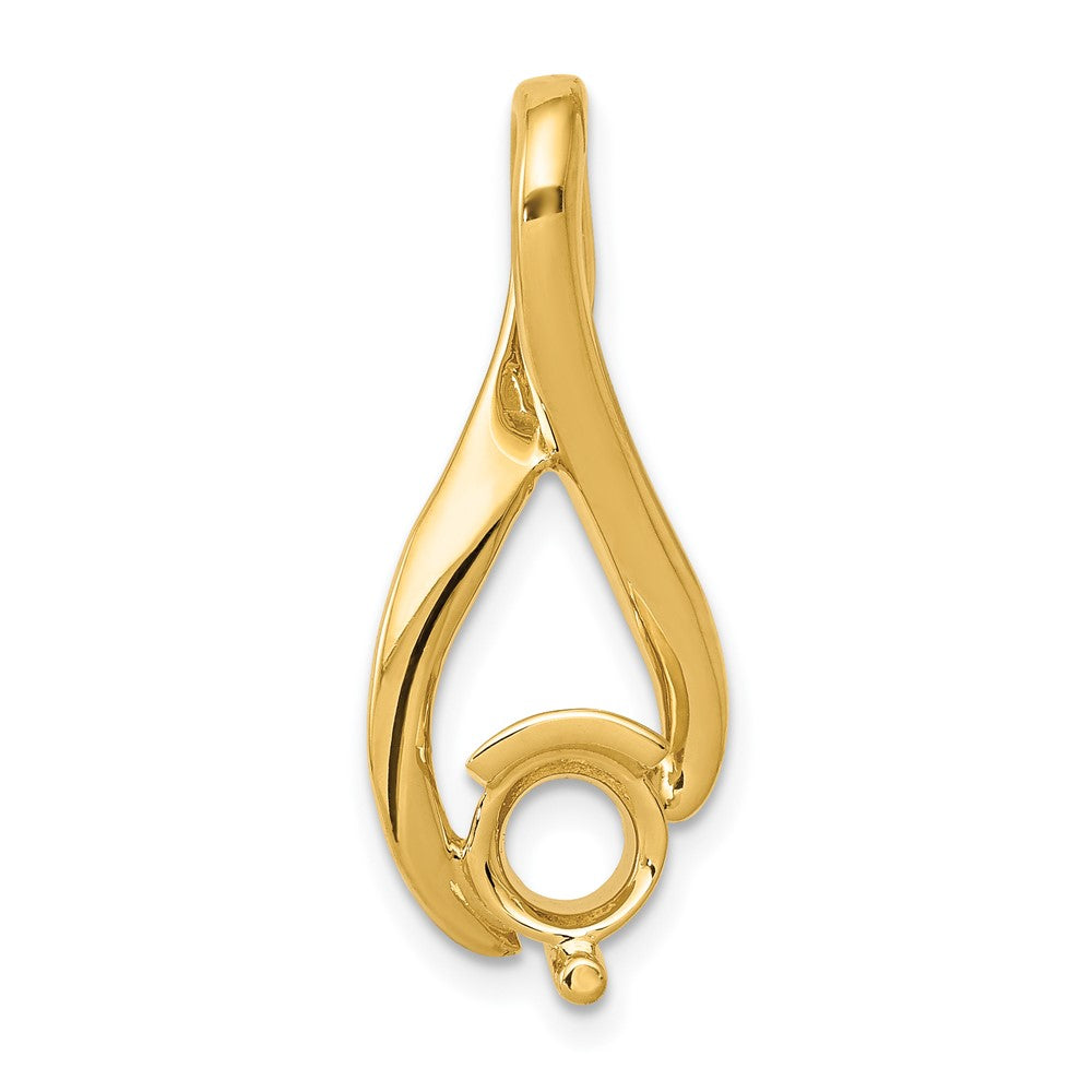 Solid;Casted;Polished;14k Yellow gold;Avail. in 18k yellow gold;Avail. in 14k white gold;Avail. in platinum;Avail. in 18k white gold;Fits up to 2mm regular;Fits up to 6mm fancy