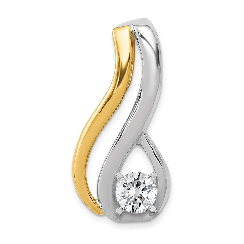 Solid;Casted;Polished;14K Two-tone;Avail. in 18k yellow gold;Avail. in 14k white gold;Avail. in 14k yellow gold;Avail. in platinum;Peg set;Avail. in 18k white gold;Fits up to 6mm regular;Fits up to 8mm fancy