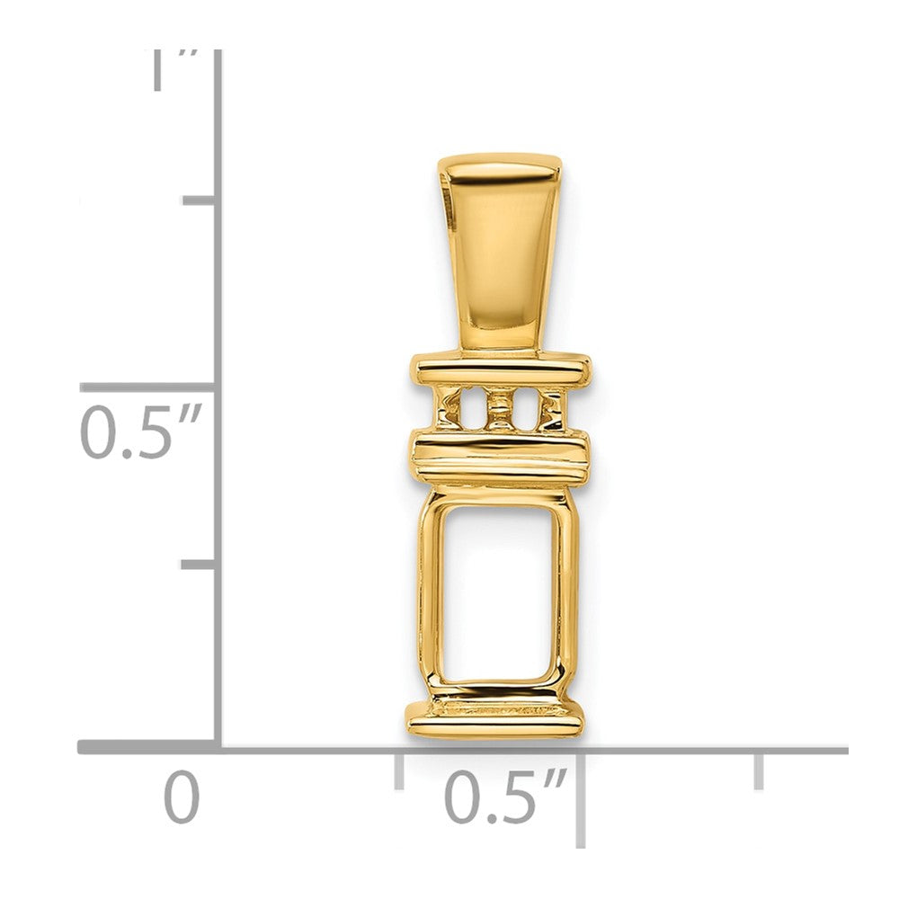 14k Fits 2mm Omega/4mm Fancy or Reversible 8x6mm Emerald-cut Slide Mounting