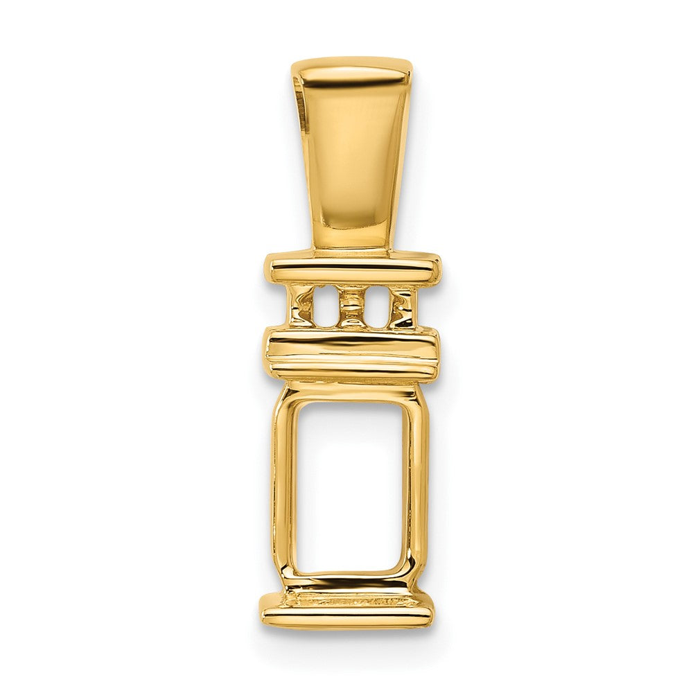 Solid;Casted;Polished;14k Yellow gold;Open back;Avail. in 18k yellow gold;Avail. in platinum;Avail. in 18k white gold;Fits up to 2mm regular;Fits up to 4mm fancy