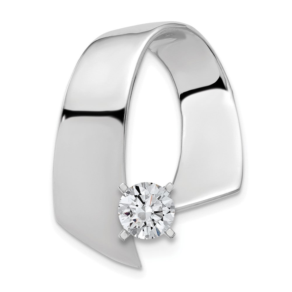 14k White Gold Fancy Peg-Set Diamond Slide Mounting Fits up to 10mm Regular/Fancy/Reversible Omega