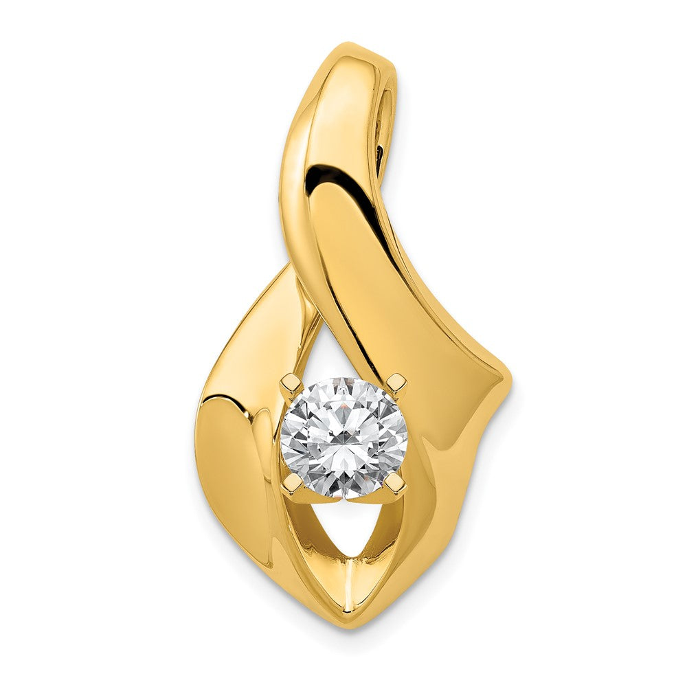 14k Peg-Set Diamond Slide Mounting Fits up to 6mm Regular/8mm Fancy or Reversible Omega