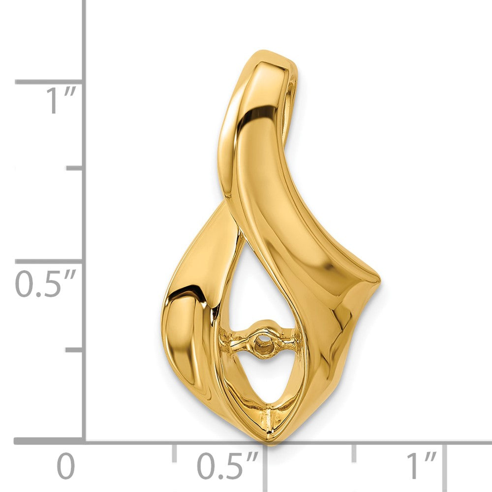 14k Peg-Set Diamond Slide Mounting Fits up to 6mm Regular/8mm Fancy or Reversible Omega