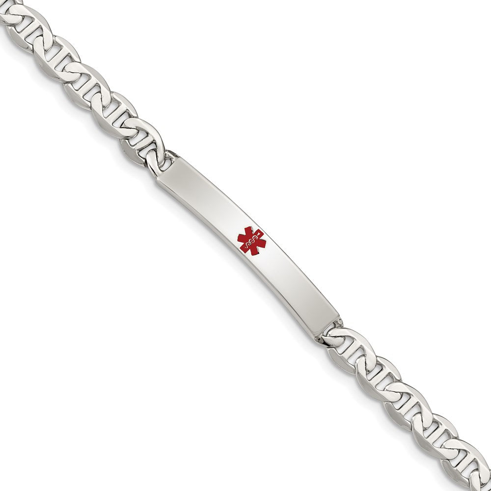 Polished;Engravable;Enamel;Lobster;Sterling silver