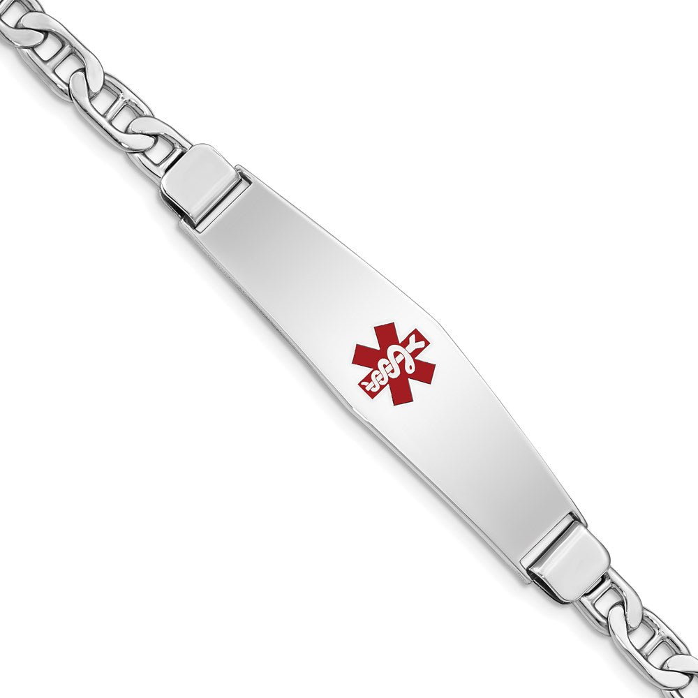 Casted;Polished;Engravable;Enamel;Lobster;Sterling silver