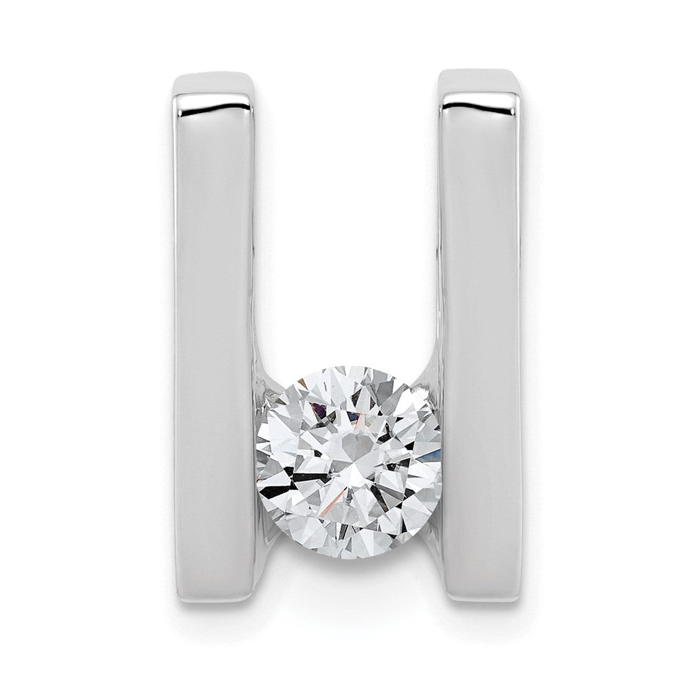 14k White Gold Holds 6mm Stone Slide Mounting Fits up to 6mm Regular/8mm Fancy or Reversible Omega