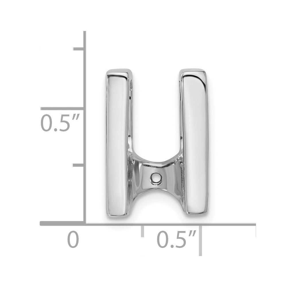 14k White Gold Holds 6mm Stone Slide Mounting Fits up to 6mm Regular/8mm Fancy or Reversible Omega