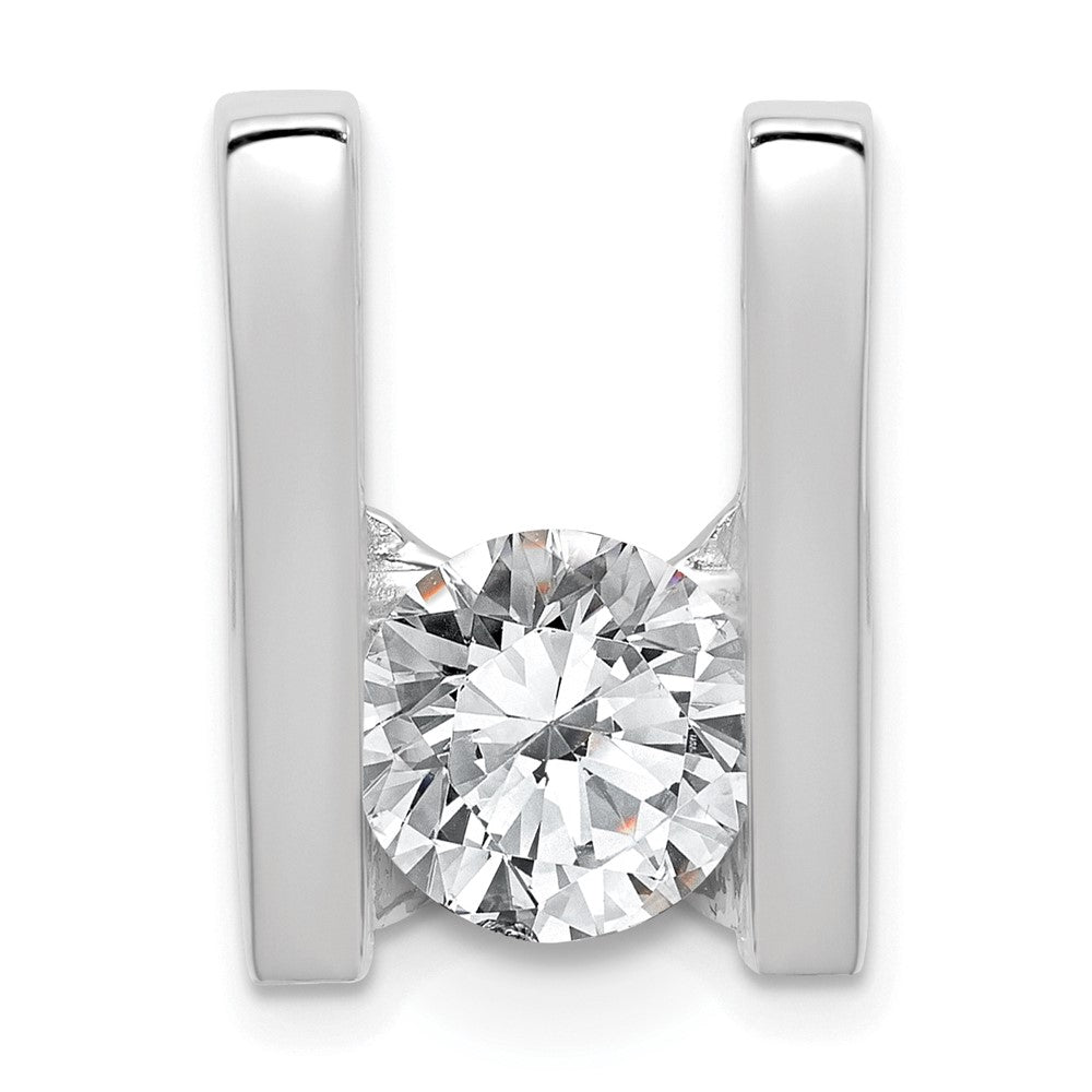 14k White Gold Holds 7.5mm Stone Slide Mounting Fits up to 6mm Regular/8mm Fancy or Reversible Omega