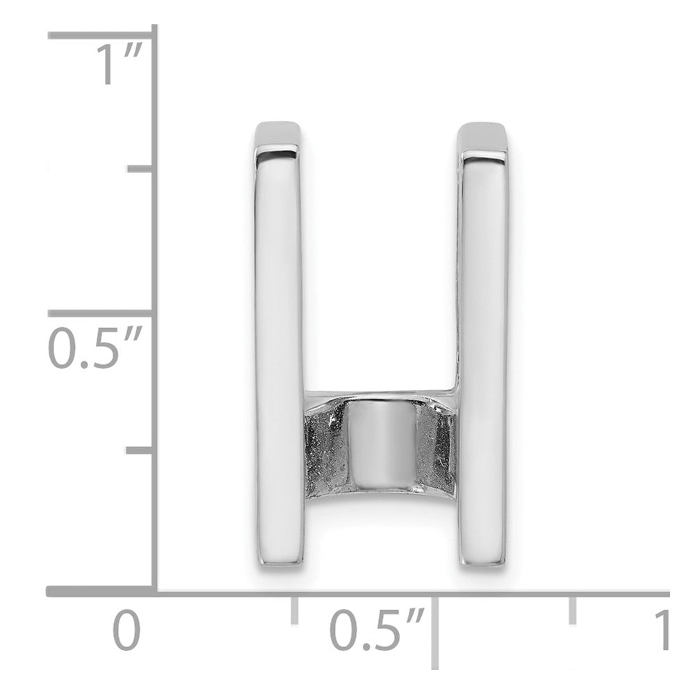14k White Gold Holds 7.5mm Stone Slide Mounting Fits up to 8mm Regular/10mm Fancy or Reversible Omega