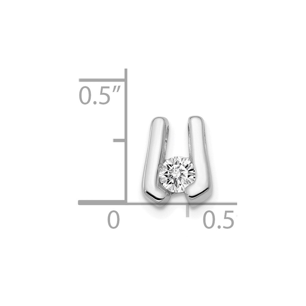 14k White Gold Complete A 3.75mm Diamond Slide Fits up to 2mm Regular/3mm Fancy or Reversible Omega
