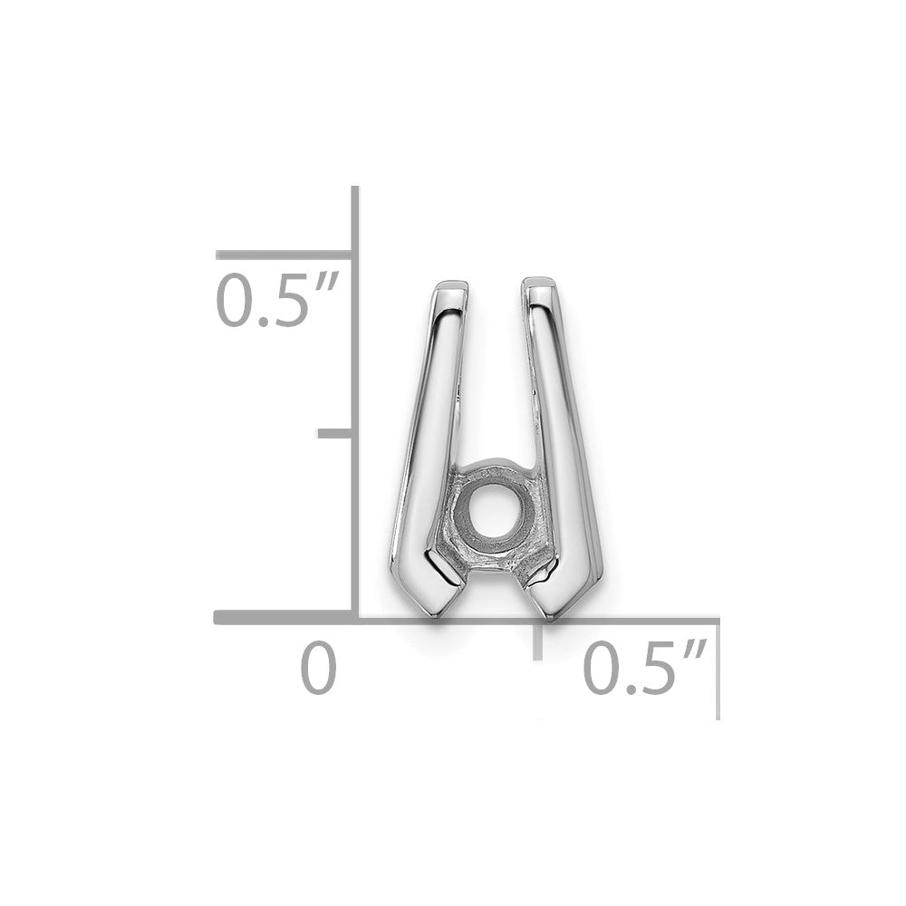 14k White Gold Holds 4.0mm Stone Slide Mounting Fits up to 2mm Regular/3mm Fancy or Reversible Omega