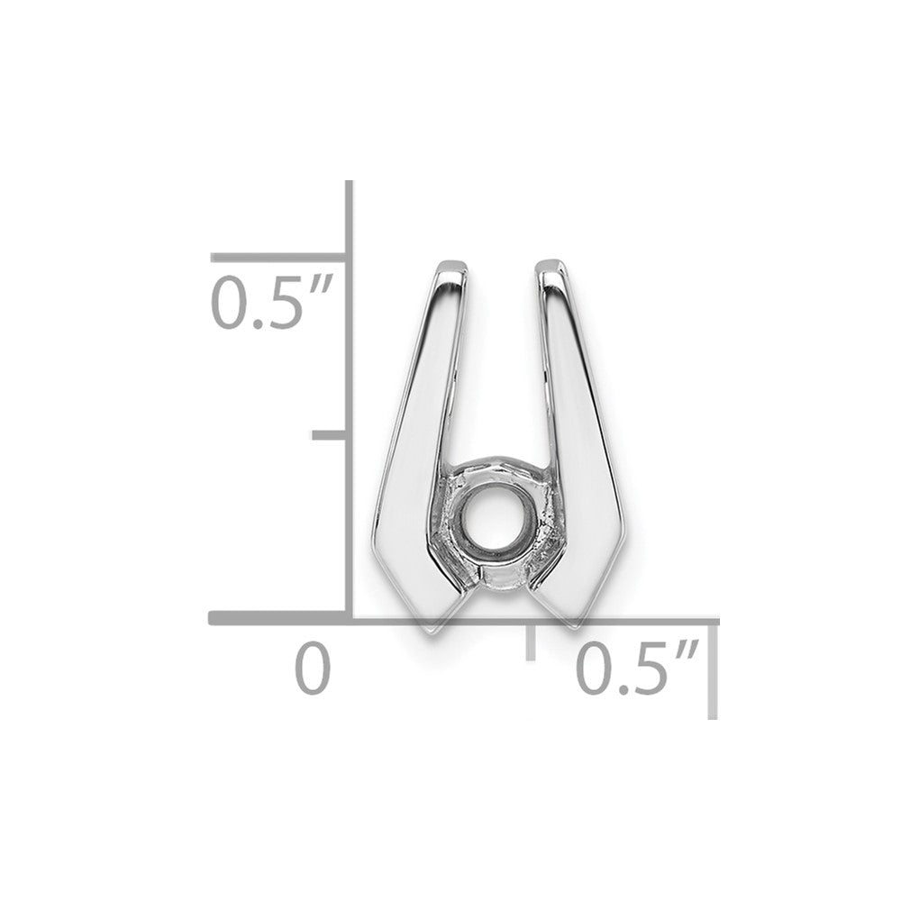 14k White Gold Holds 4.5mm Stone Slide Mounting Fits up to 2mm Regular/3mm Fancy or Reversible Omega