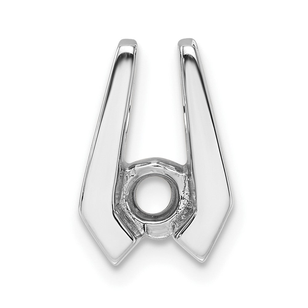 Casted;Polished;14K White gold;Avail. in 18k yellow gold;Avail. in platinum;Avail. in 18k white gold;Fits up to 2mm regular;Fits up to 3mm fancy