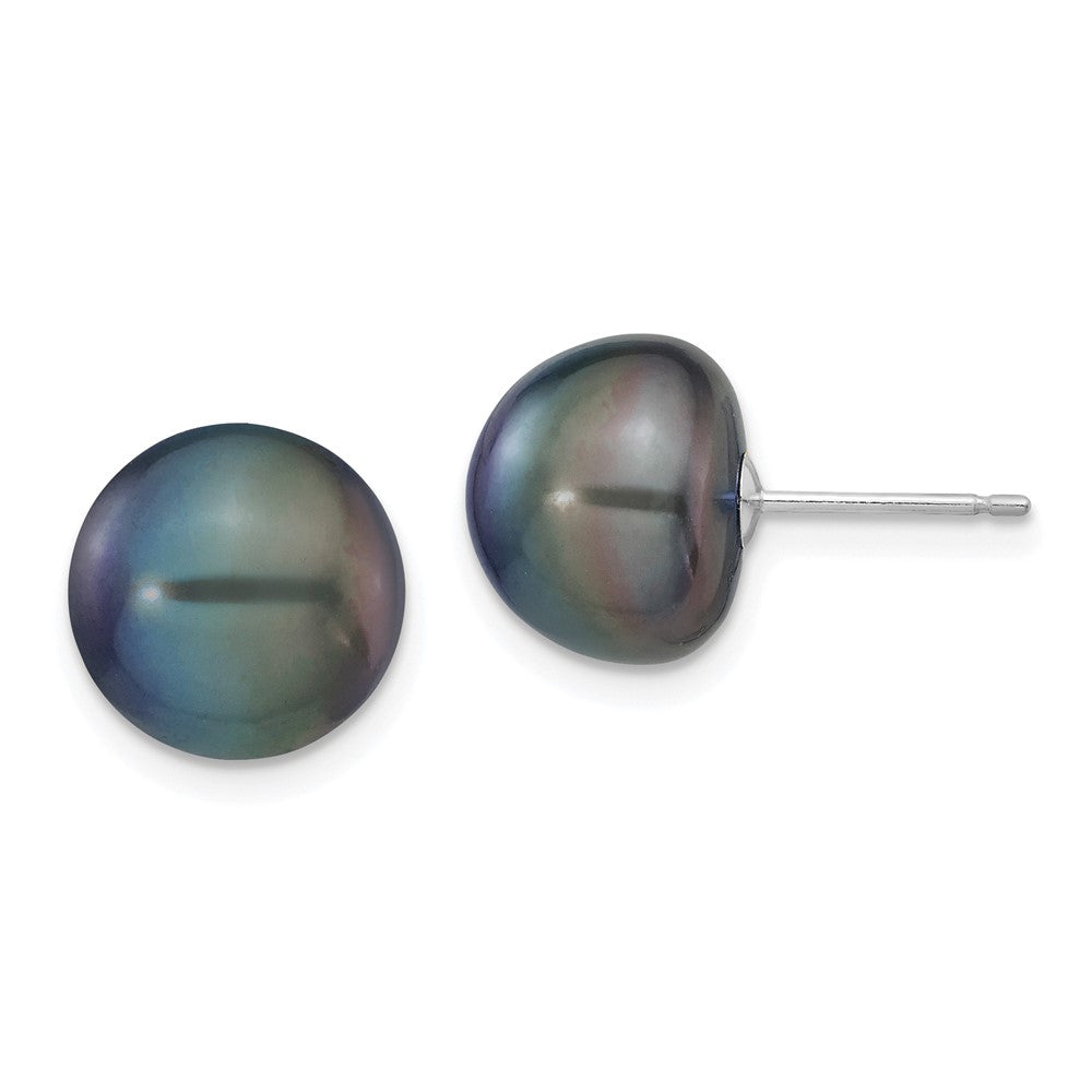 14K White gold;Post;Freshwater cultured pearl