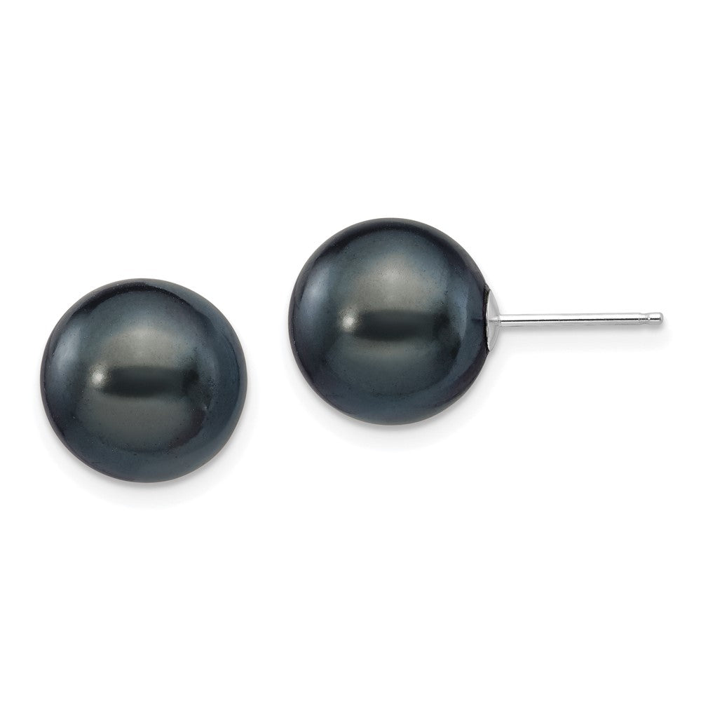 14K White gold;Post;Dyed;Freshwater cultured pearl