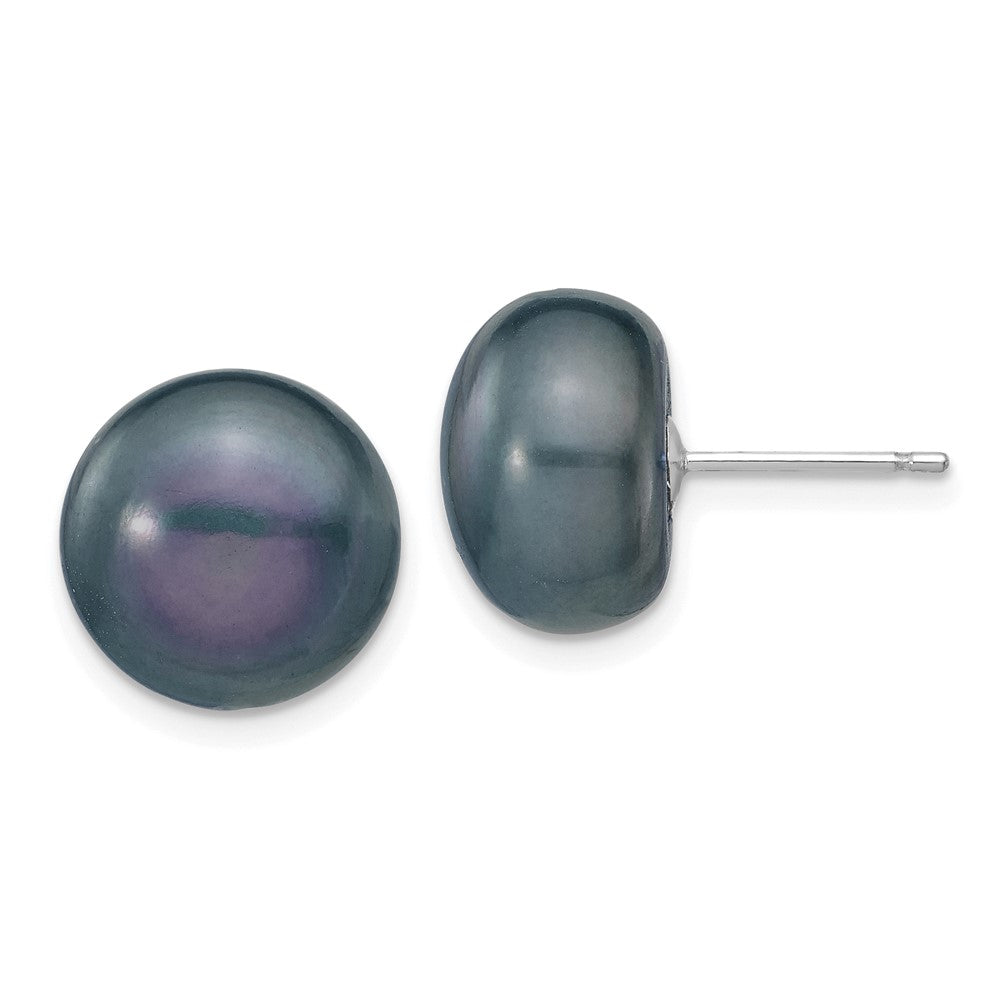 14K White gold;Post;Freshwater cultured pearl