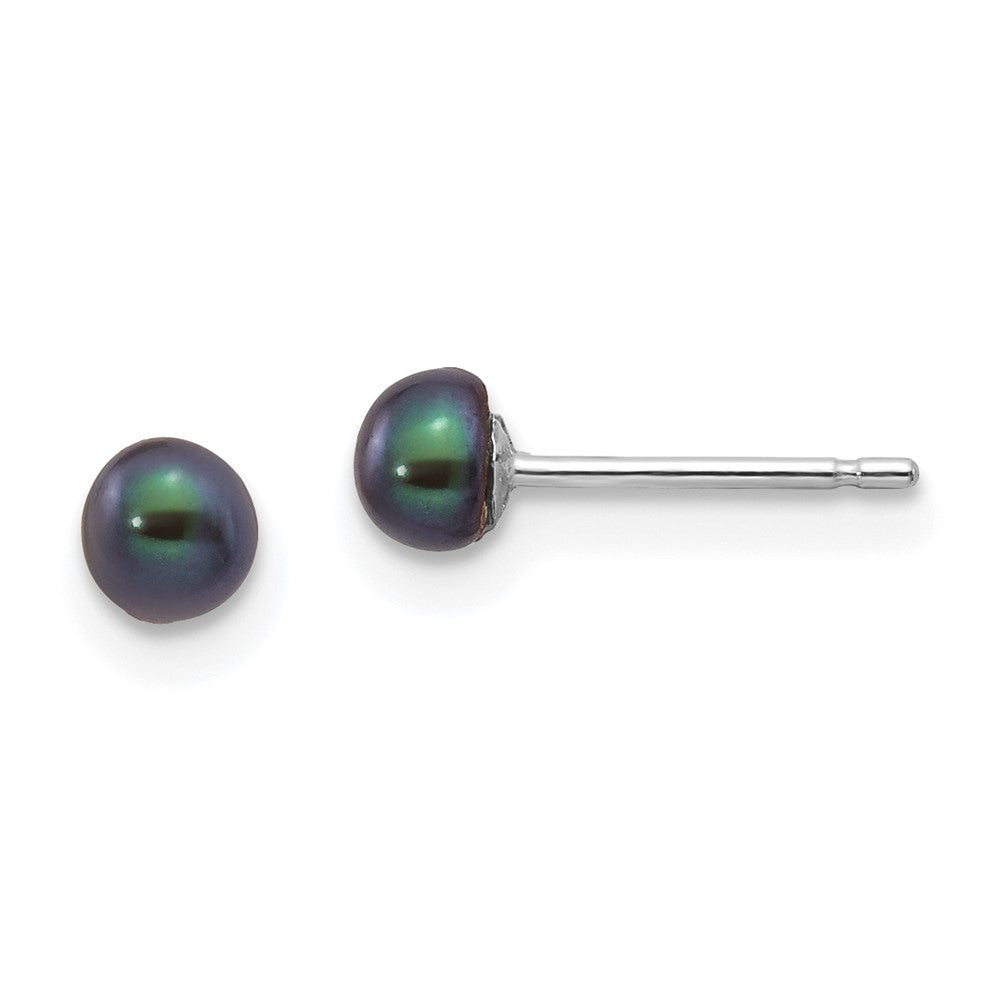 14K White gold;Post;Freshwater cultured pearl