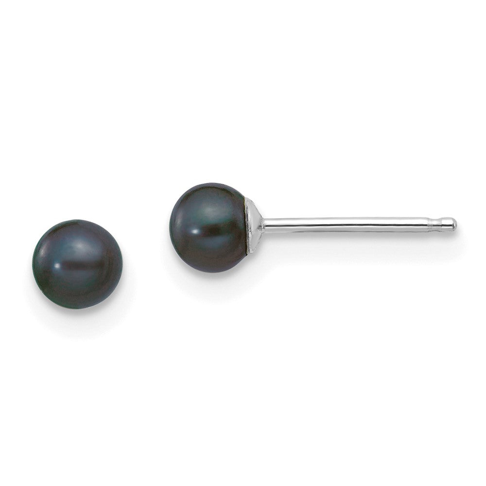 14K White gold;Post;Dyed;Freshwater cultured pearl