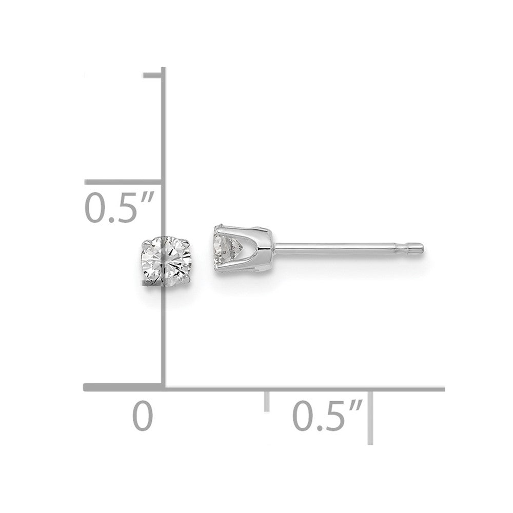 14k White Gold 1/10 carat Single Stud AA Diamond Earring