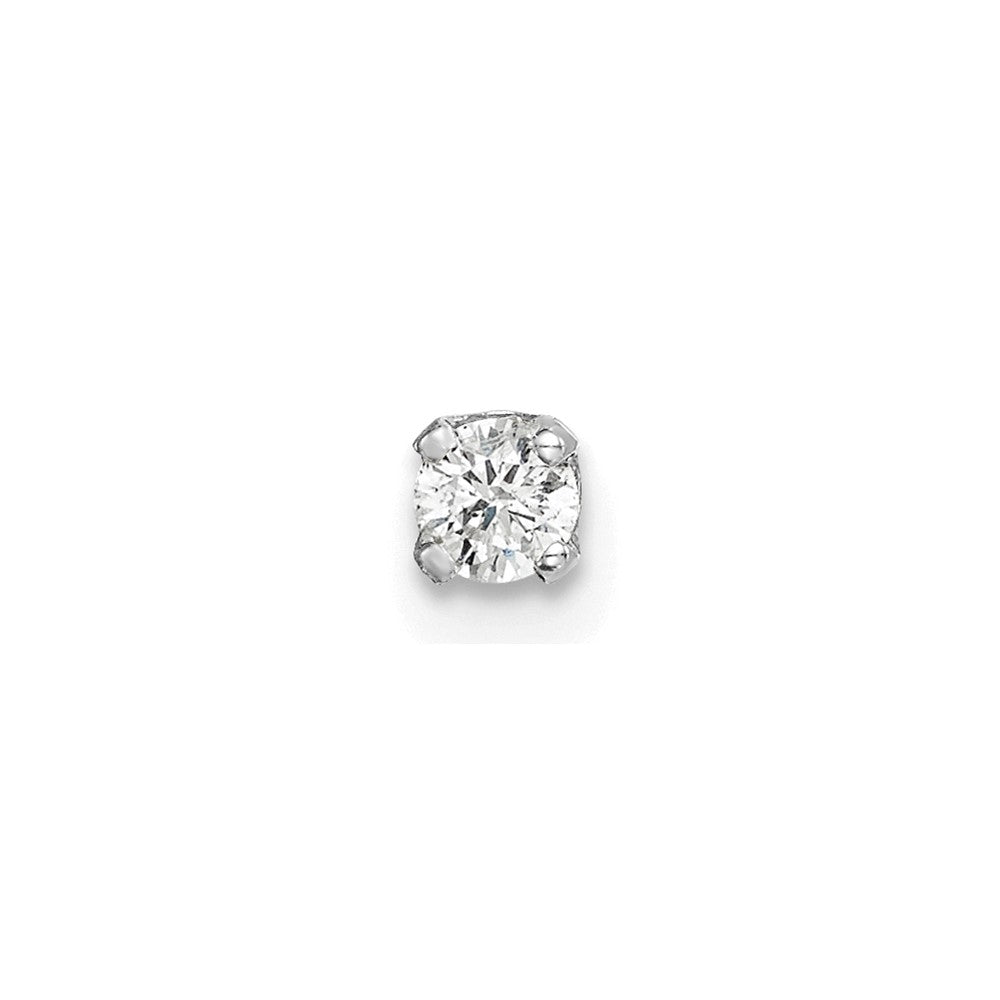 Polished;14K White gold;Post;Diamond;AA quality