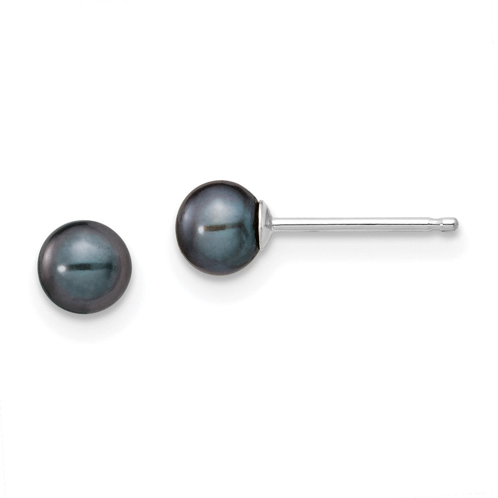 14K White gold;Post;Dyed;Freshwater cultured pearl