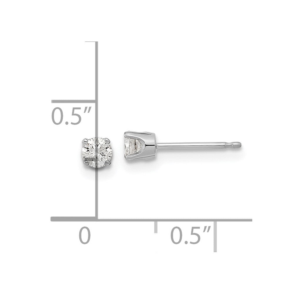 14k White Gold 1/8 carat Single Stud AA Diamond Earring
