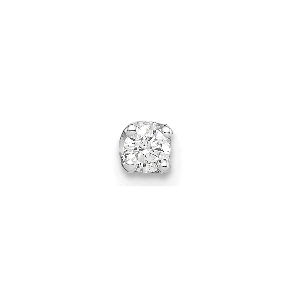 Polished;14K White gold;Post;Diamond;AA quality