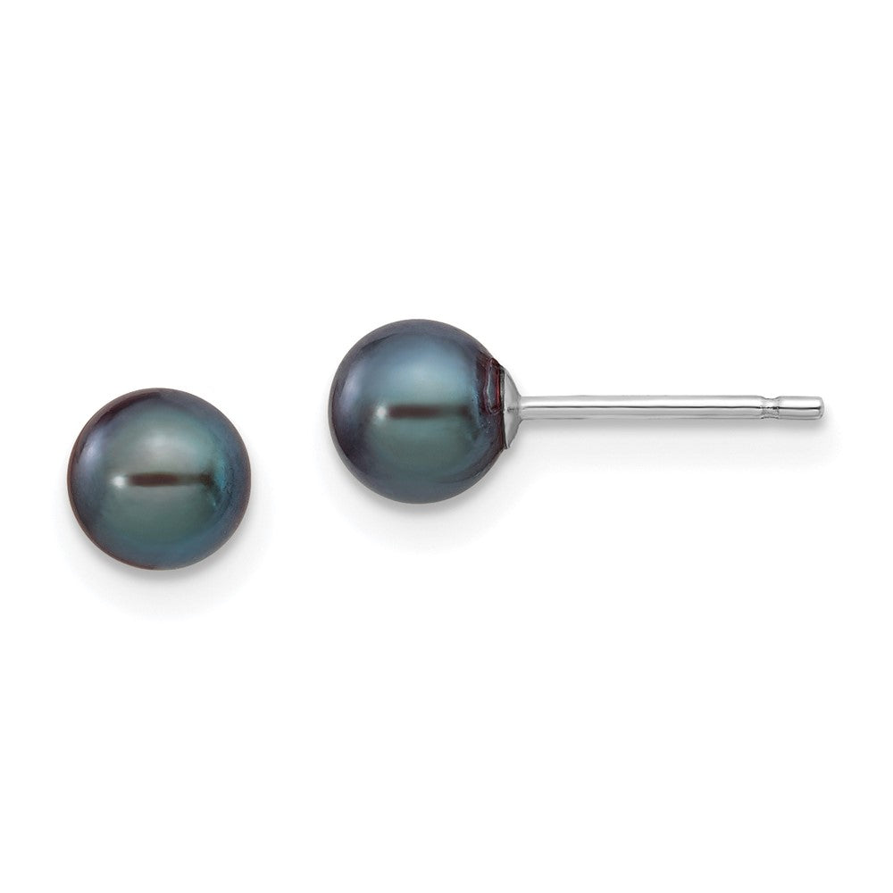 14K White gold;Post;Dyed;Freshwater cultured pearl
