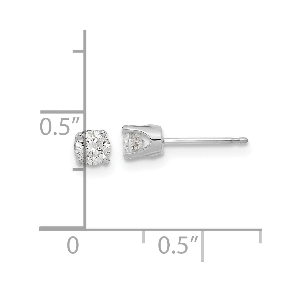 14k White Gold 1/5 carat Single Stud AA Diamond Earring