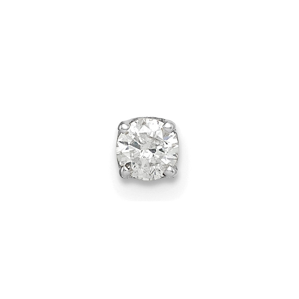 Polished;14K White gold;Post;Diamond;AA quality