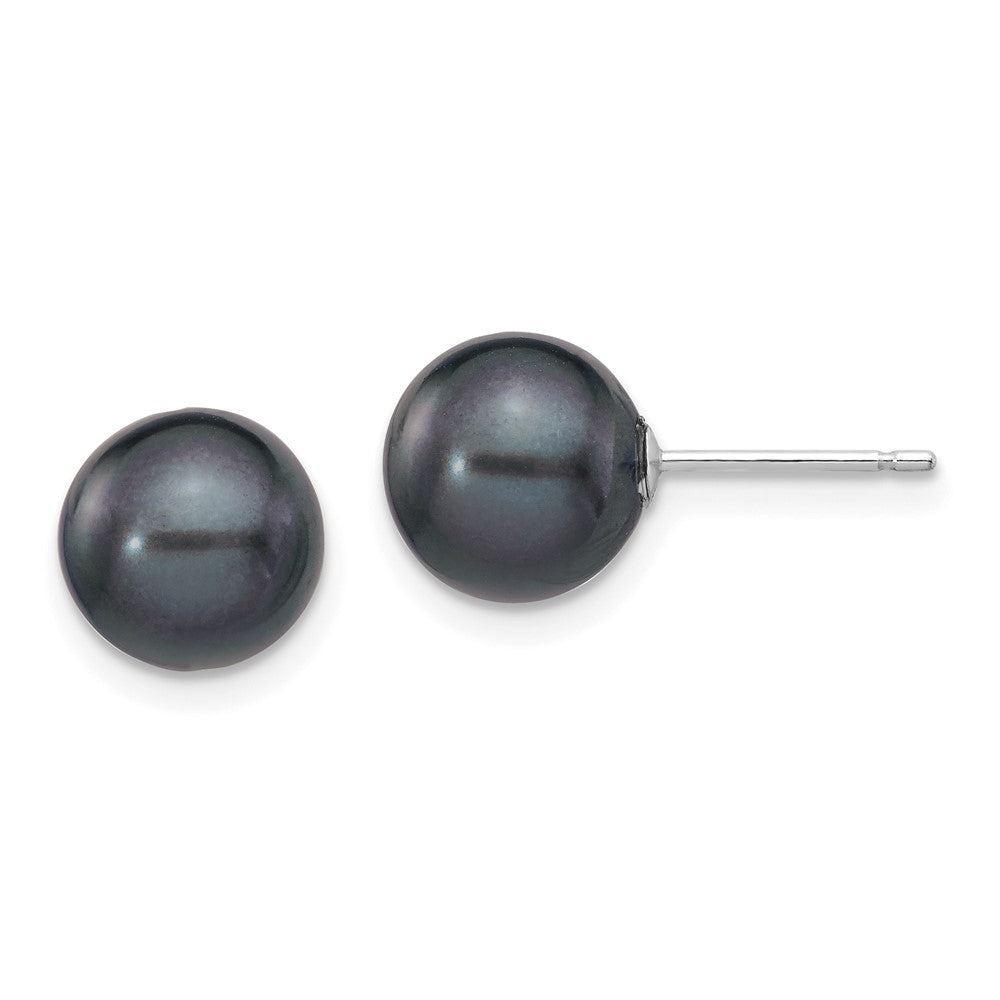 14K White gold;Post;Dyed;Freshwater cultured pearl