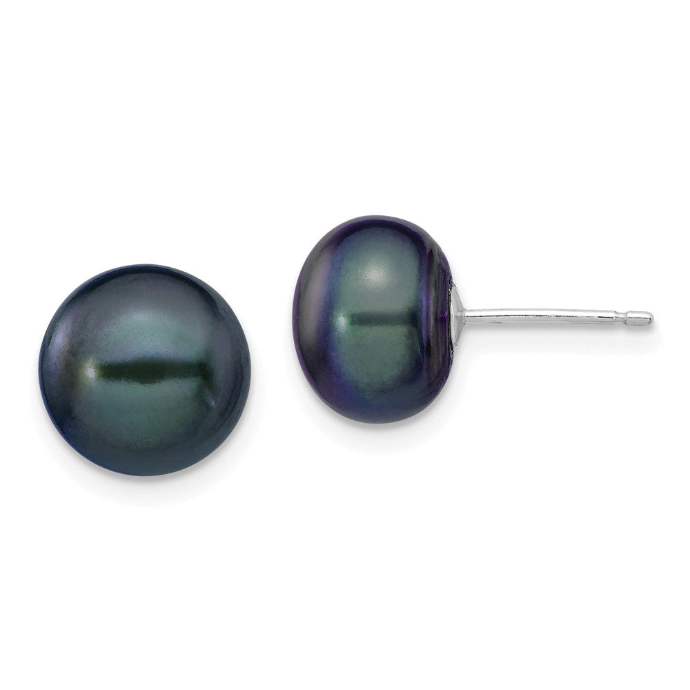 14K White gold;Post;Freshwater cultured pearl