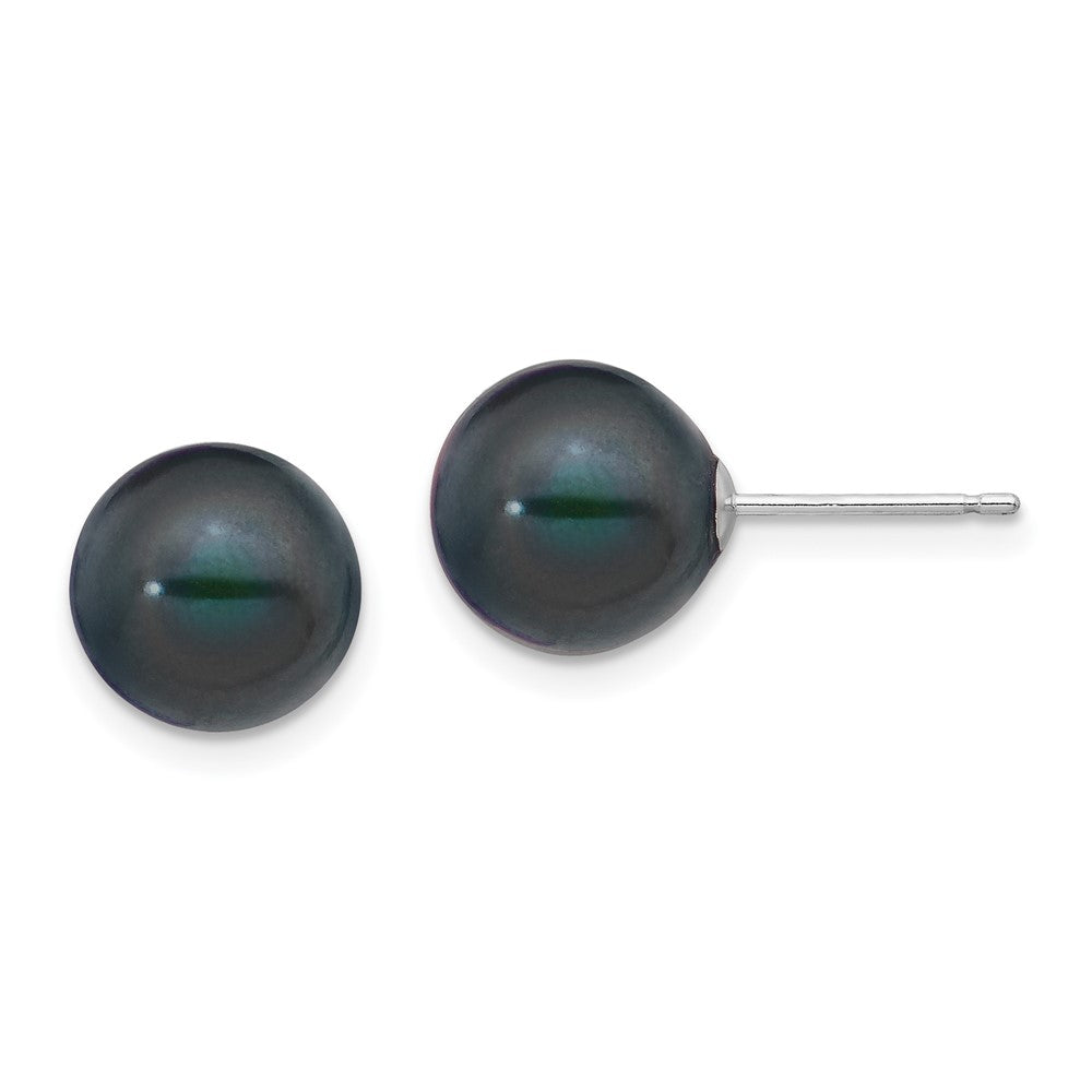 14K White gold;Post;Dyed;Freshwater cultured pearl