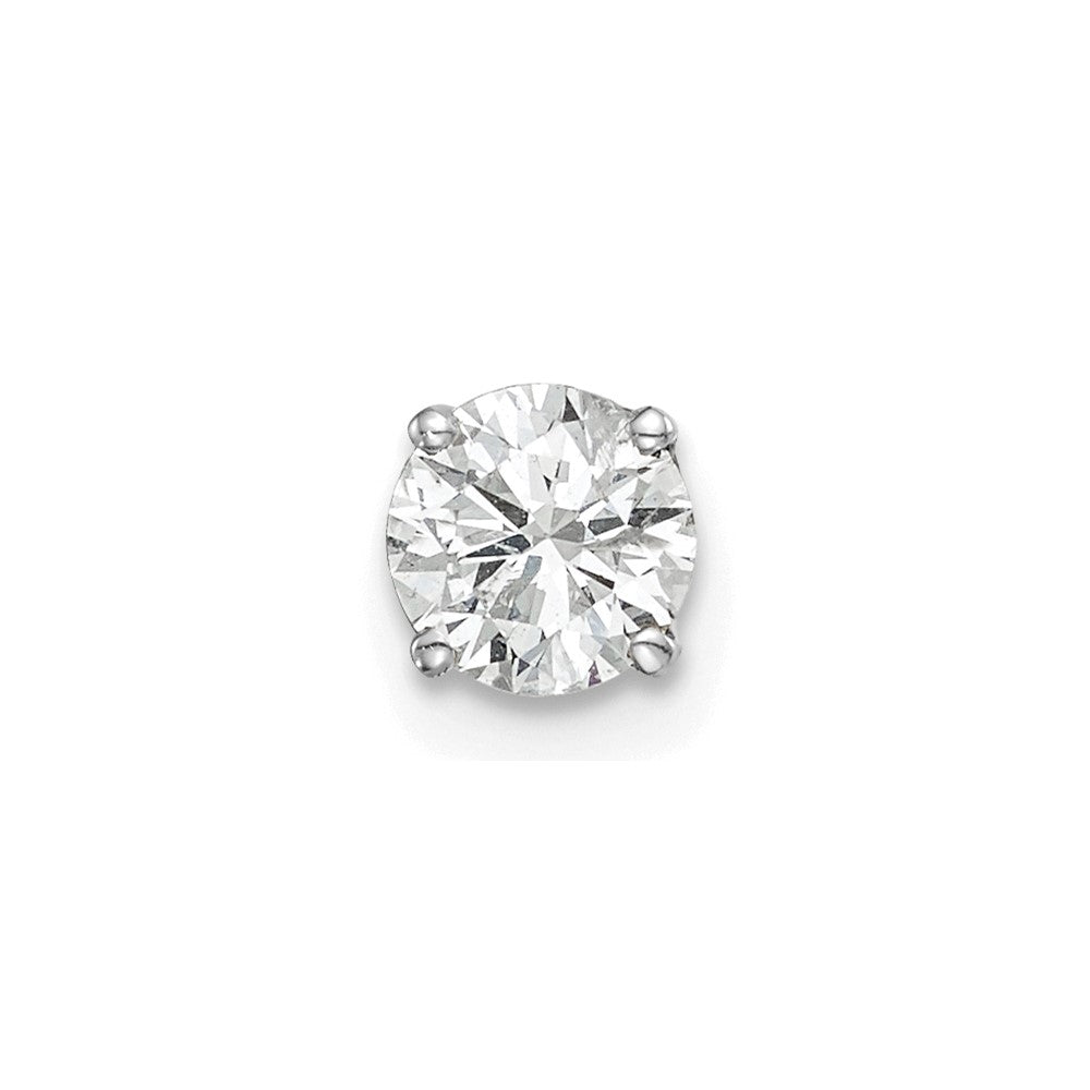 Polished;14K White gold;Post;Diamond;AA quality