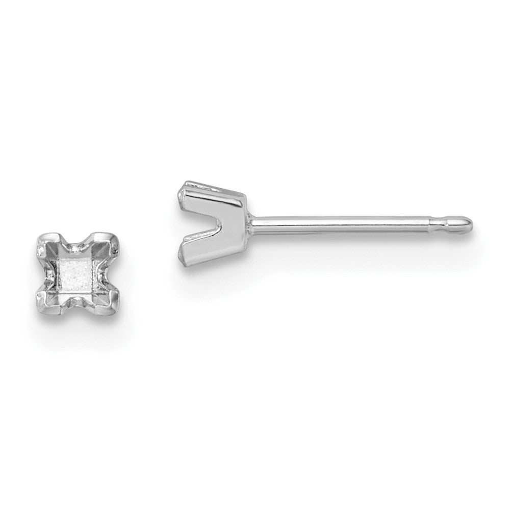 14K White gold;Post