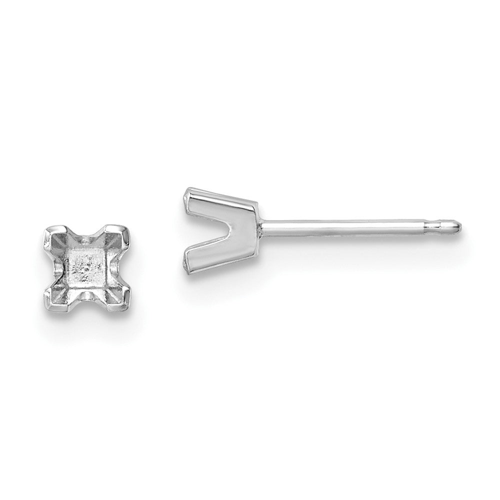 14K White gold;Post