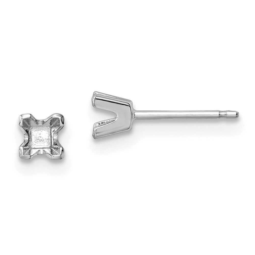 14K White gold;Post