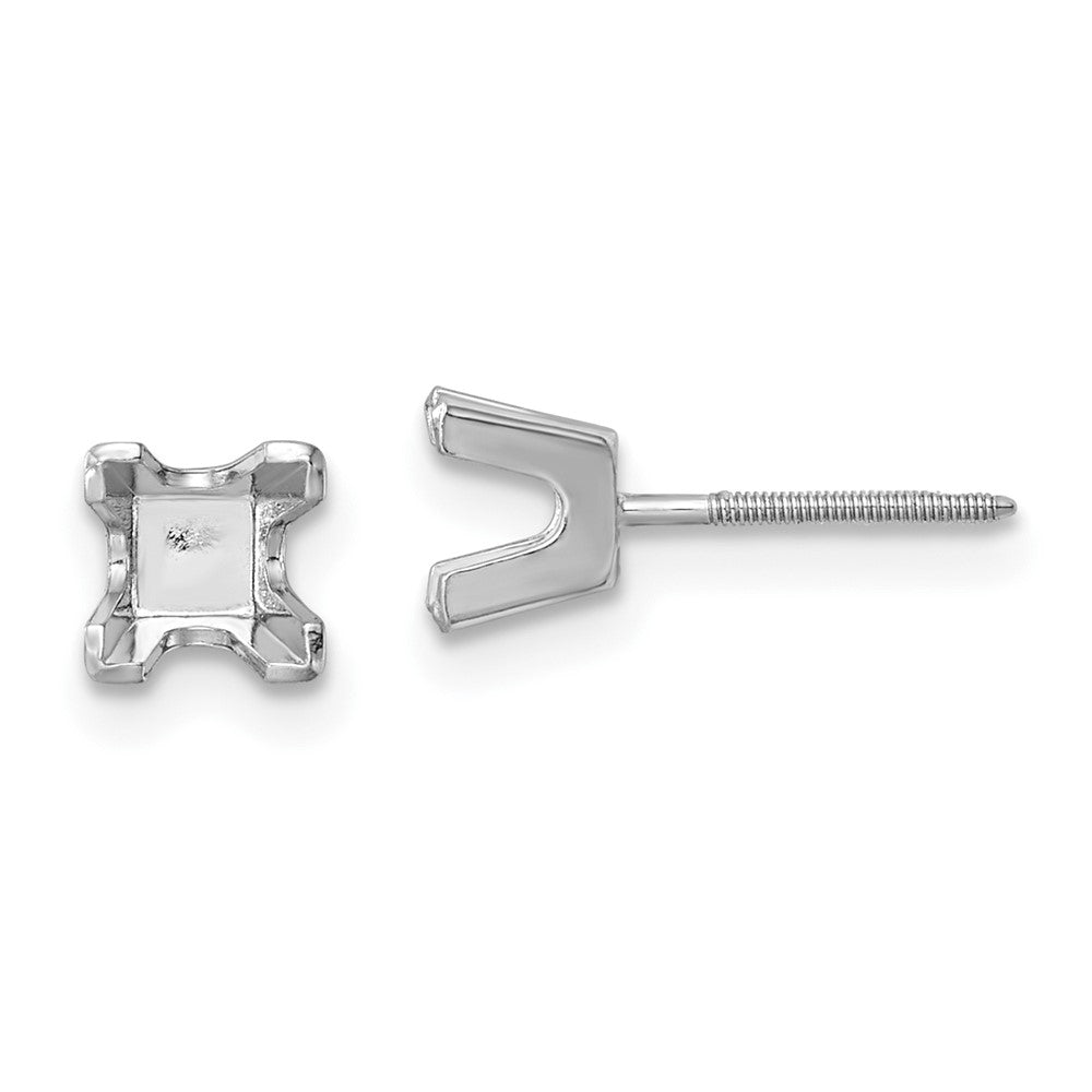 14K White gold;Post;Screw back