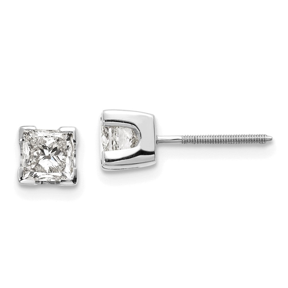 14K White gold;Post;Screw back