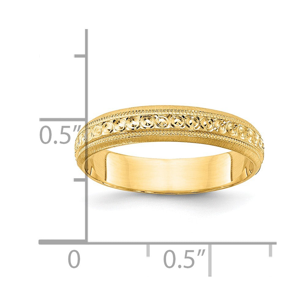14k 3mm Design Etched Wedding Band Size 5.5