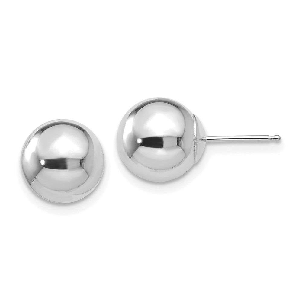 Polished;3-D;14K White gold;Hollow;Post