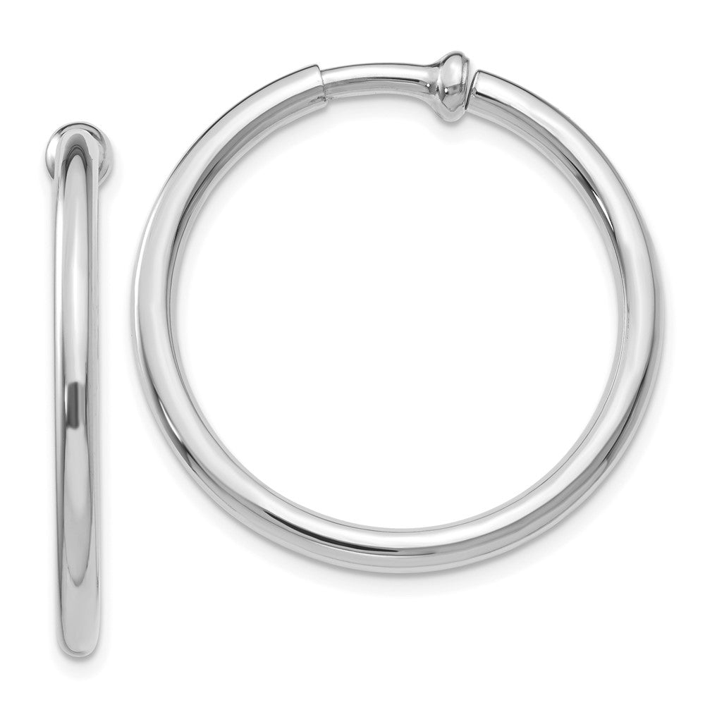 Polished;14K White gold;Hollow;Non-pierced