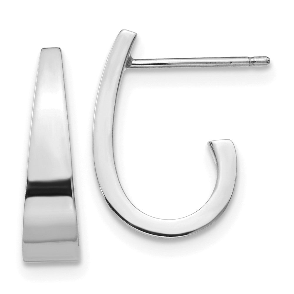 Polished;14K White gold;Post