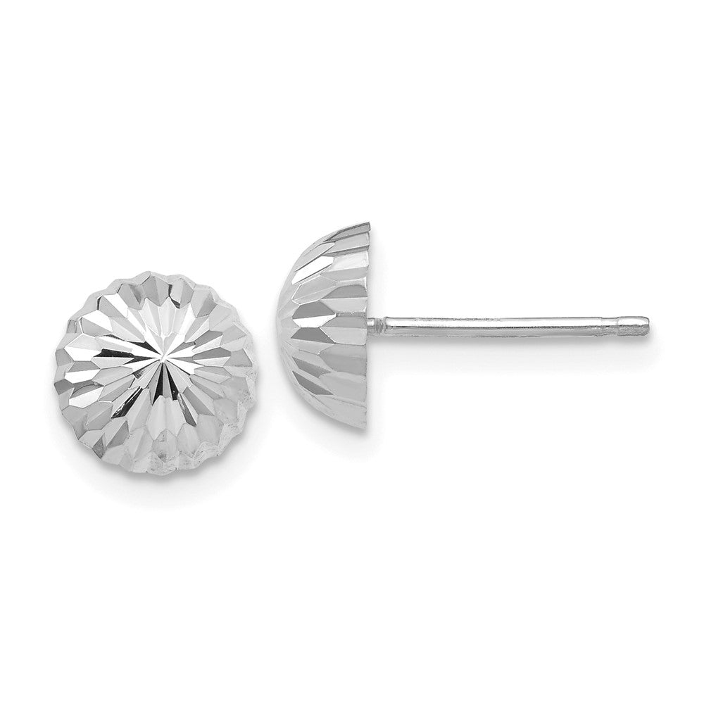 Diamond-cut;Polished;14K White gold;Closed back;Hollow;Post