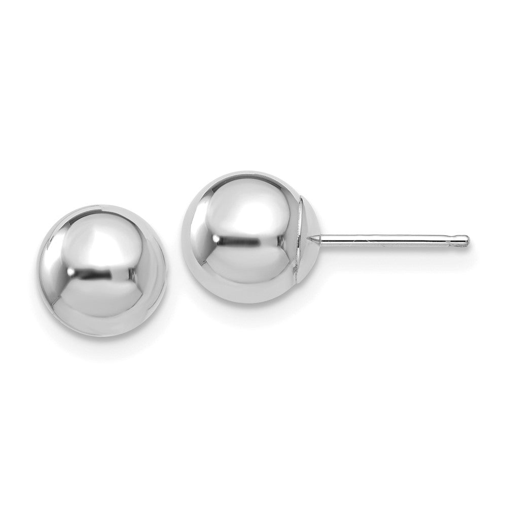 Polished;3-D;14K White gold;Hollow;Post